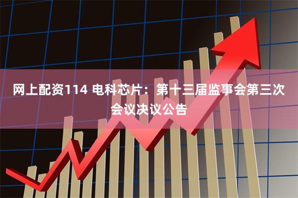 网上配资114 电科芯片：第十三届监事会第三次会议决议公告